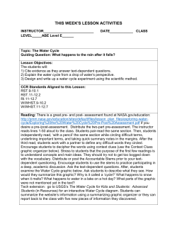 The Water Cycle - Nevada Adult Education