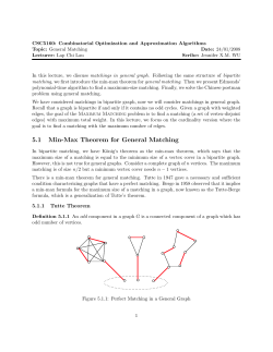 5.1 Min-Max Theorem for General Matching