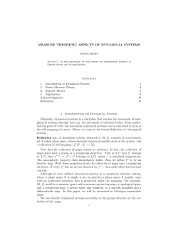 MEASURE THEORETIC ASPECTS OF DYNAMICAL SYSTEMS