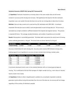 Spring 2017 Homework #2 (1) Hypothesis: Stochastic