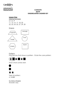 CAHOOTS MATH KINDERGARTEN ANSWER KEY Lesson One