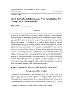 Open Educational Resources: New Possibilities for Change and