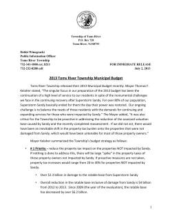 2013 Budget Presentation