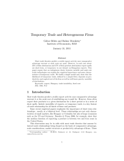 Temporary Trade and Heterogeneous Firms