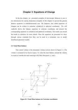 Chapter 3: Equations of Change