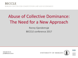 Abuse of Collective Dominance: The Need for a New