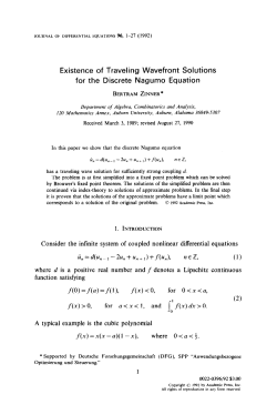 Existence of Traveling Wavefront Solutions for the
