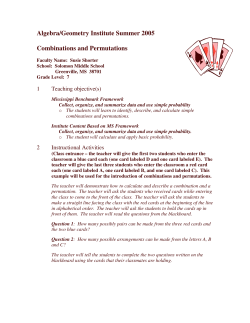 Combinations and Permutations