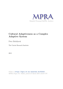 Cultural Adaptiveness as a Complex Adaptive System