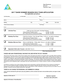 Golf Season Passes Form