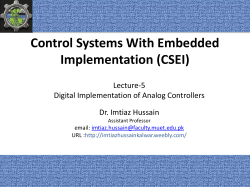 Lecture-5: Digital Implementation of Analog