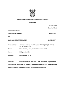 THE SUPREME COURT OF APPEAL OF SOUTH AFRICA