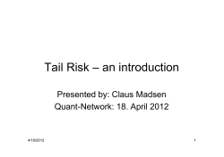 Tail Risk &ndash; an introduction