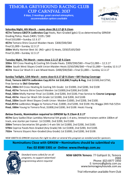 temora greyhound racing club cup carnival 2017
