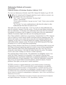 Mathematical Methods of Economics