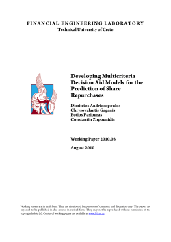 Developing Multicriteria Decision Aid Models for the Prediction of