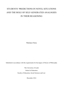 students` predictions in novel situations and the role of self