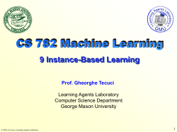 Instance-based Learning - Learning Agents Center