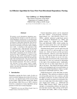 An Efficient Algorithm for Easy-First Non