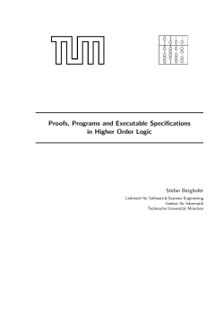 Proofs, Programs and Executable Specifications in Higher Order Logic