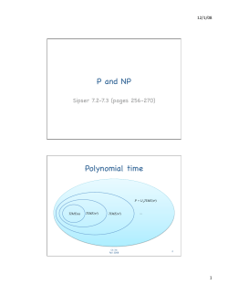 P and NP Polynomial time