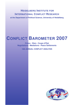 CONFLICT BAROMETER 2007