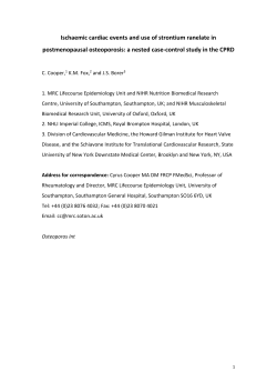 Ischaemic cardiac events and use of strontium ranelate in