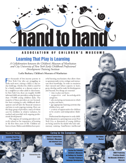 Learning That Play is Learning - Children`s Museum of Manhattan