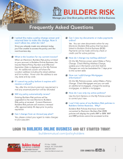 Builders Risk One-Shot FAQs