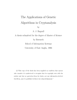 The Applications of Genetic Algorithms in Cryptanalysis