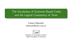 The Vocabulary of Grammar-Based Codes and the Logical
