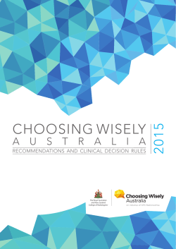 RANZCR Choosing Wisely Recommendations and Clinical Decision