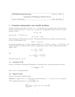 Gaussian UCB Regret Bound Proof 1 Gaussian