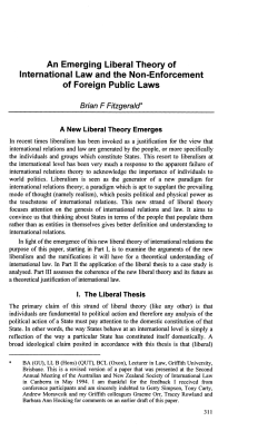 An Emerging Liberal Theory of International Law and the