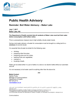 Public Health Advisory