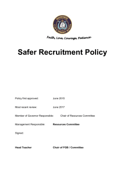 Safer Recruitment Policy - Wareside Primary School