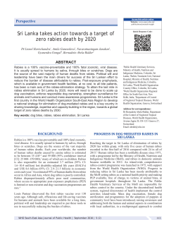 Sri Lanka takes action towards a target of zero rabies death by 2020