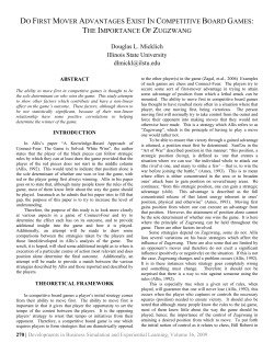 Do First Mover Advantages Exist in Competitive Board Games: The