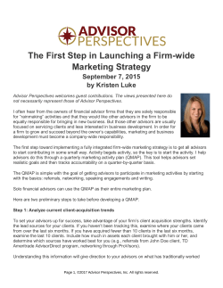The First Step in Launching a Firm
