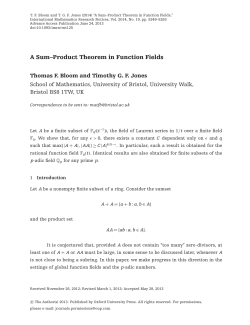 A Sum–Product Theorem in Function Fields