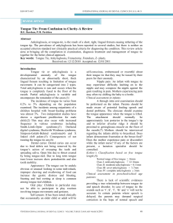 Tongue Tie: From Confusion to Clarity-A Review