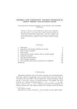 GENERIC-CASE COMPLEXITY, DECISION PROBLEMS IN GROUP