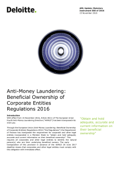 Anti-Money Laundering: Beneficial Ownership of