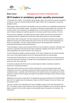 Media release Embargoed until 12:01am 12 November 2014 2014