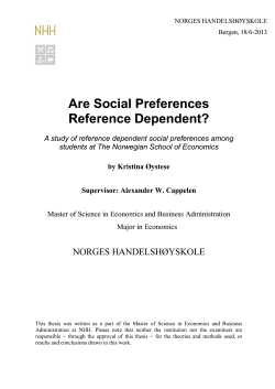Are Social Preferences Reference Dependent