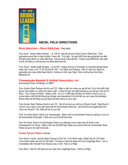 ABCBL FIELD DIRECTIONS