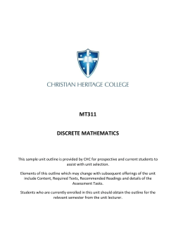 mt311 discrete mathematics - Christian Heritage College