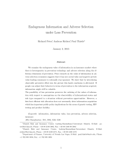 Endogenous Information and Adverse Selection under Loss
