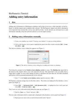 Adding entry information