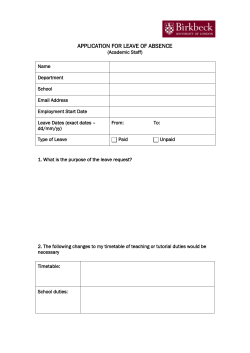 Leave of absence, application for